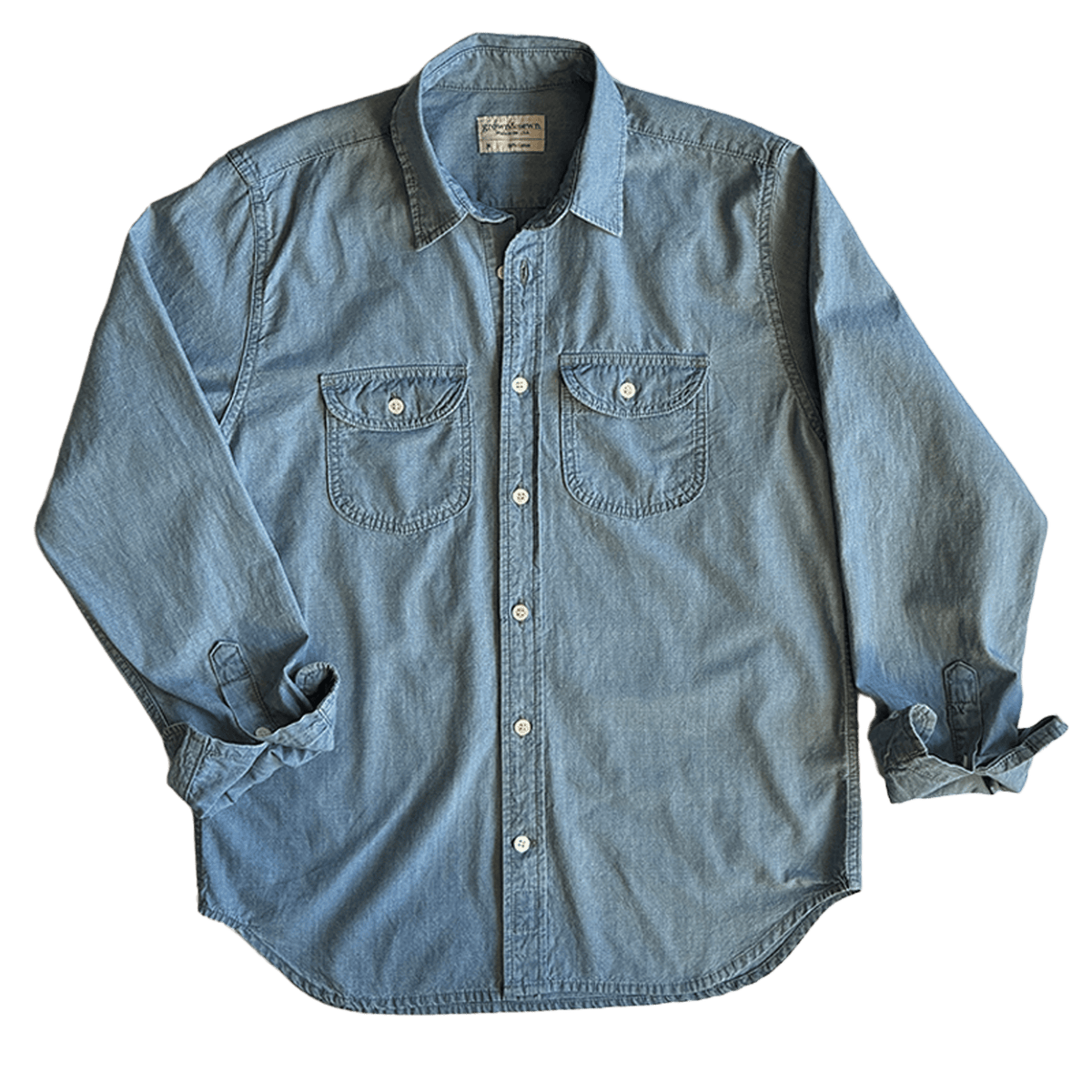 ( Blemish) Walsh Work Shirt - 6 oz Bleached Chambray - grown&amp;sewn