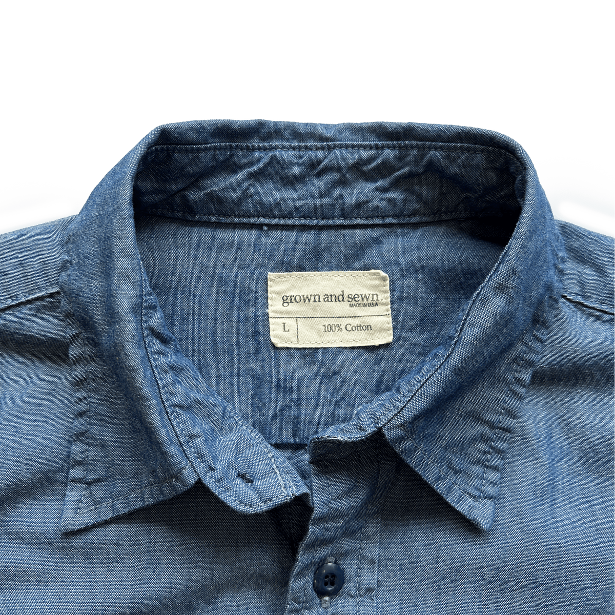 ( Blemish ) Walsh Work Shirt - 6 oz Kaihara Chambray - grown&amp;sewn