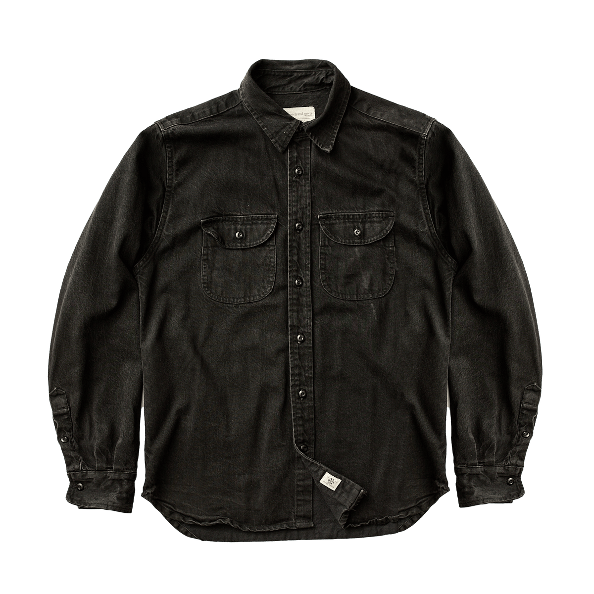 Blemished Walsh Work Shirt - 11.5oz - Cone Mills White Oak Black Denim - grown&amp;sewn