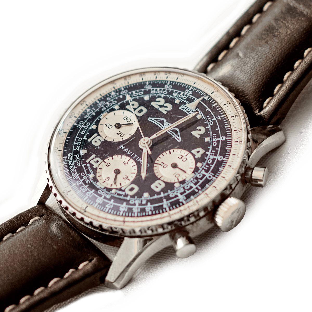 Breitling Vintage Navitimer Cosmonaute, Ref. 809, Manual Wind - grown&amp;sewn