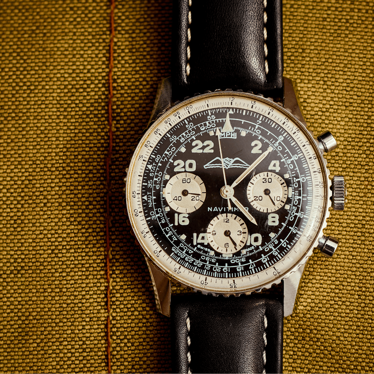 Breitling Vintage Navitimer Cosmonaute, Ref. 809, Manual Wind - grown&amp;sewn