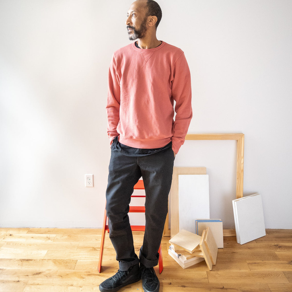 French Terry Sweatshirt - Faded Red - grown&amp;sewn