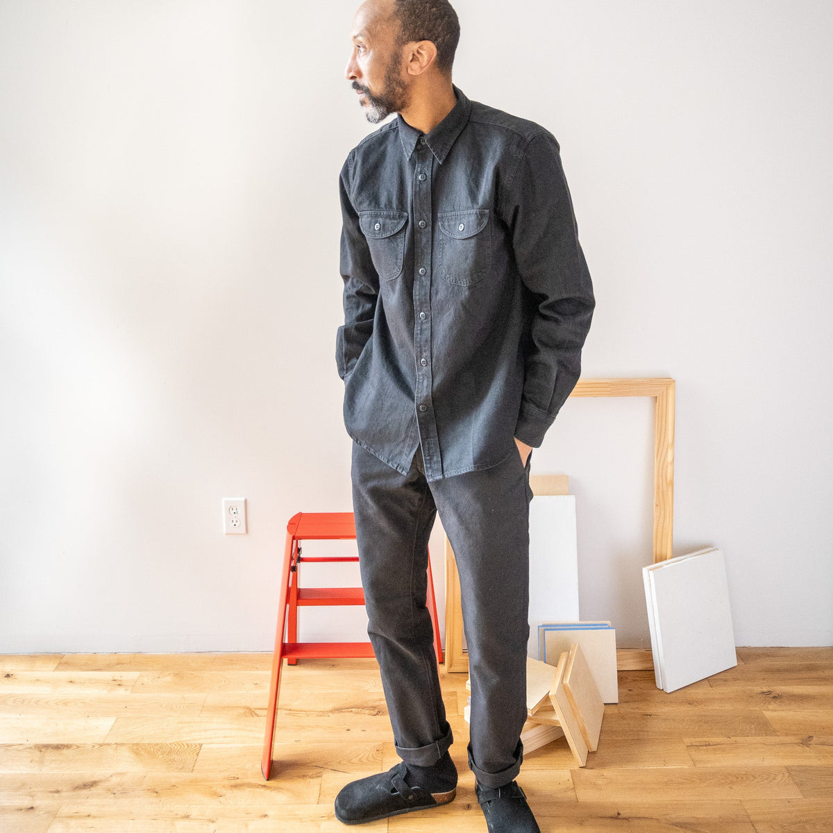 Walsh Cone Mills White Oak Black Denim Shirt - grown&amp;sewn