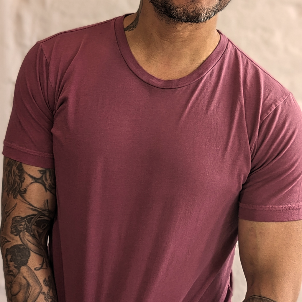 Ringspun Jersey Short Sleeve Tee - Burgundy - grown&sewn