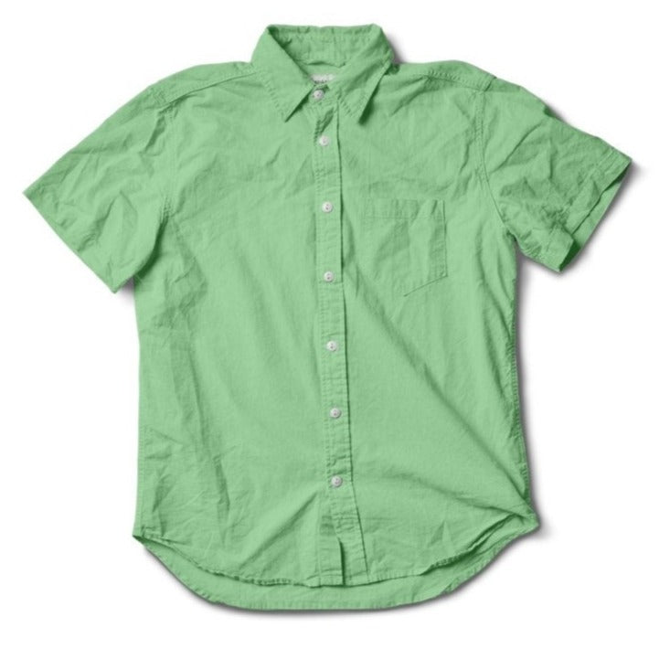 SS Dean chambray Shirt - Green - grown&amp;sewn